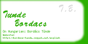 tunde bordacs business card