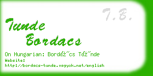 tunde bordacs business card